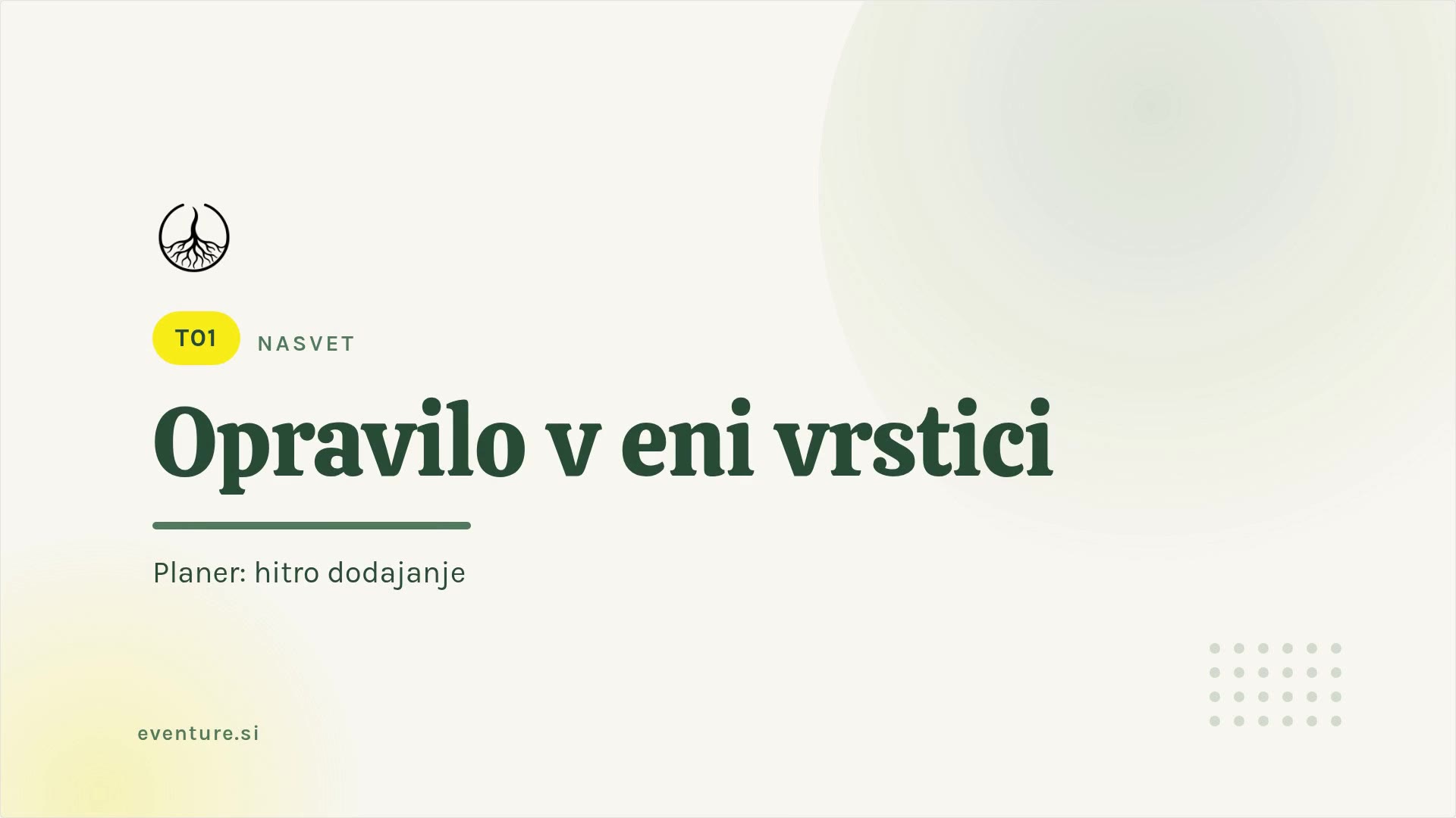 Tip: add a task in one line