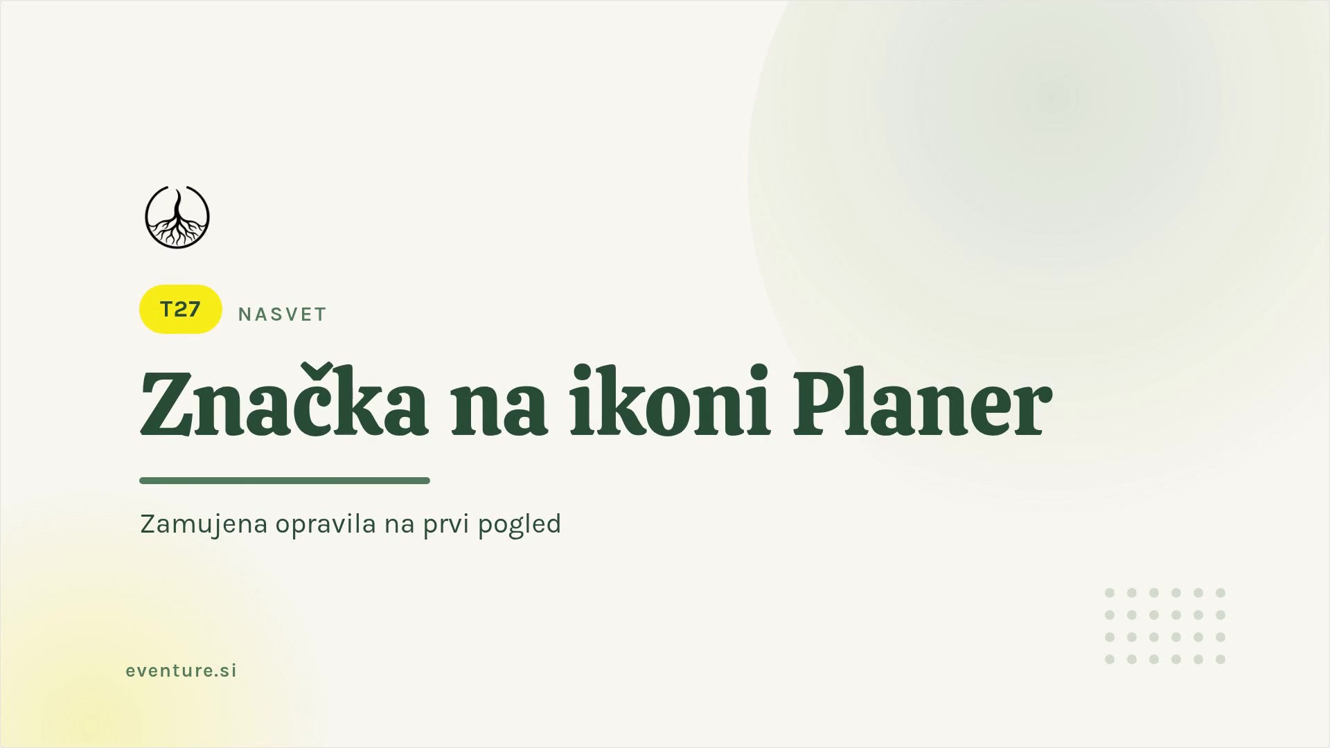 Savjet: značka na ikoni Planer
